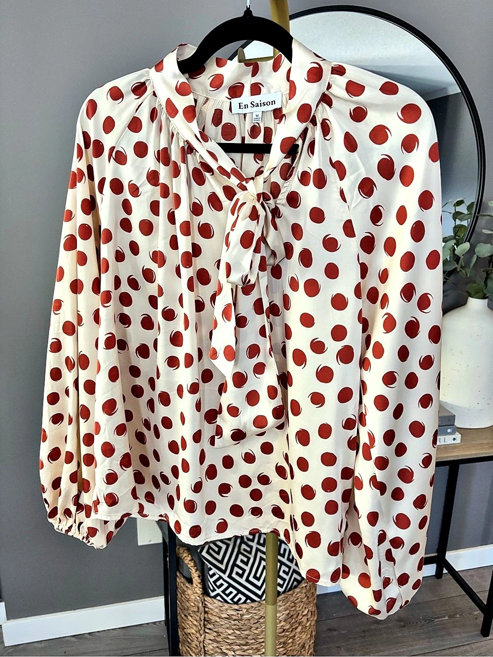 En Saison Floretta Polka Dots Long Sleeve Top